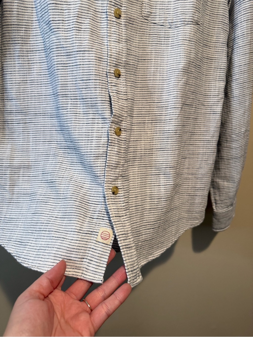 Marine Layer 100% cotton Selvage long sleeve Shirt Men’s small - Picture 6 of 11